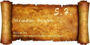Strauber Hiador névjegykártya